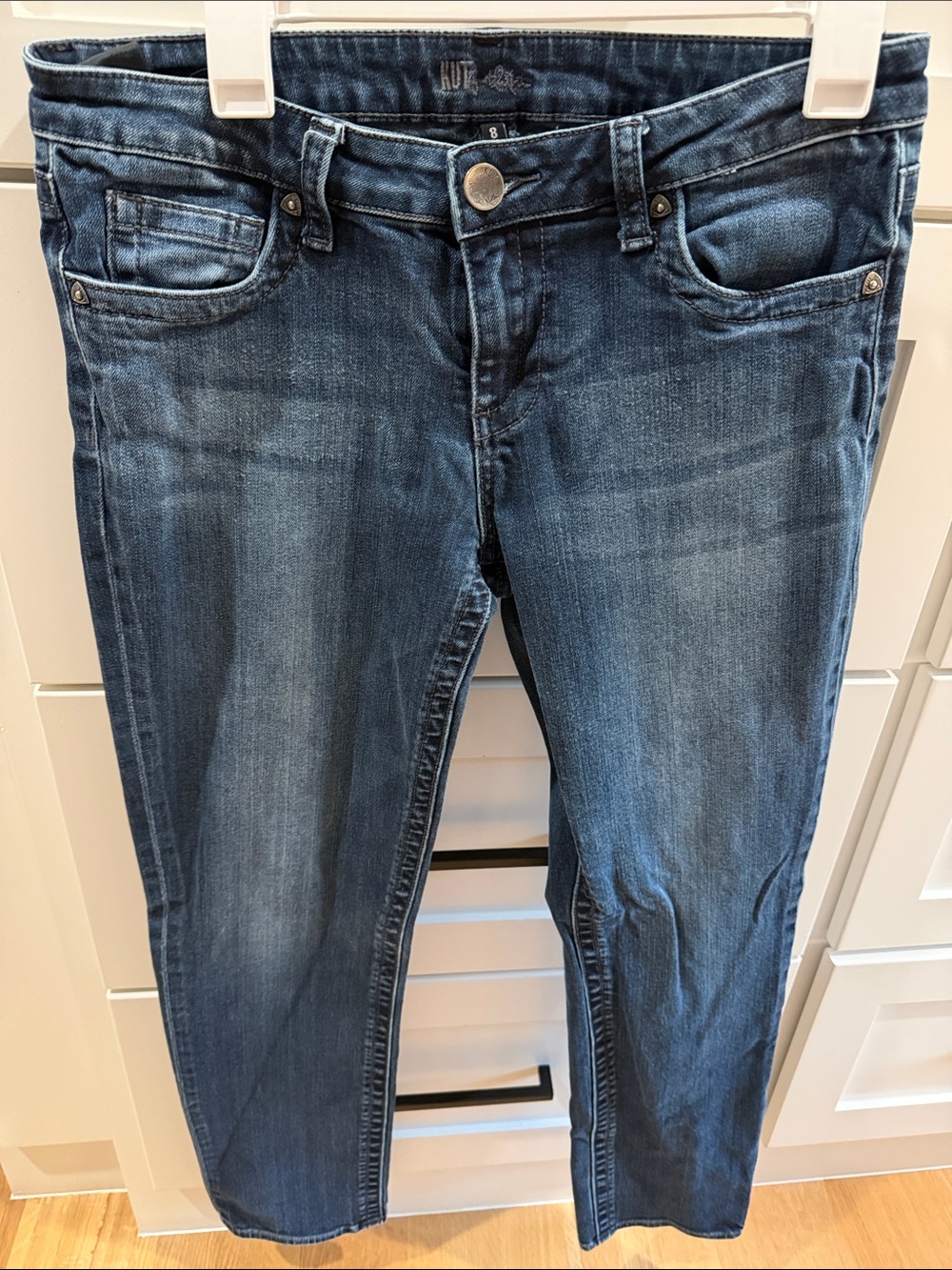 Kut from the Kloth Women's Straight Leg Jeans in Dark Blue Wash